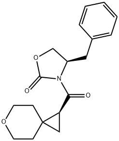 2-Oxazolidinone, 3-[(1S)-6-oxaspiro[2.5]oct-1-ylcarbonyl]-4-(phenylmethyl)-, (4R)- 结构式