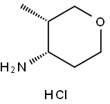 顺式-3-甲基-4-氨基四氢吡喃盐酸盐 结构式