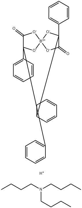 Borate(1-), bis[alpha-(hydroxy-kappa O)-alpha-phenylbenzeneacetato(2-)-kappa O]-, (T-4)-, hydrogen coMpound with N,N-dibutyl-1-butanaMine (1:1:1) (BABoTBA) 结构式