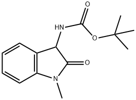 Carbamic acid,N-(2,3-dihydro-1-methyl-2-oxo-1H-indol-3-yl)-, 1,1-dimethylethyl ester 结构式