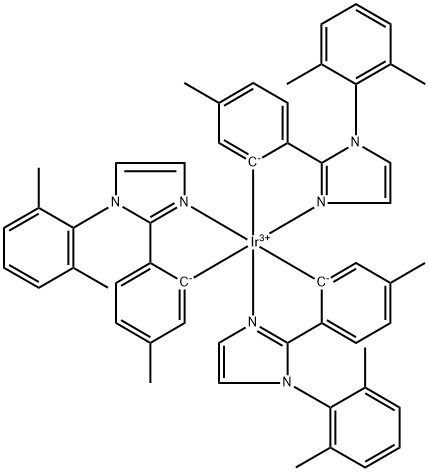 三[1-(2,6-二异丙基苯基)-2-苯基-1H-咪唑]合铱 结构式