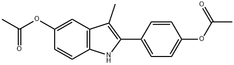 1H-Indol-5-ol, 2-[4-(acetyloxy)phenyl]-3-methyl-, 5-acetate 结构式