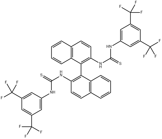 N,N'-(S)-1,1'-联萘-2,2'-二基双[N'-[3,5-双(三氟甲基)苯基]硫脲] 结构式