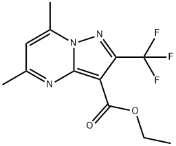 Ethyl 5,7-dimethyl-2-(trifluoromethyl)pyrazolo[1,5-a]pyrimidine-3-carboxylate 结构式
