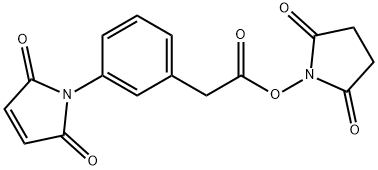 Benzeneacetic acid, 3-(2,5-dihydro-2,5-dioxo-1H-pyrrol-1-yl)-, 2,5-dioxo-1-pyrrolidinyl ester 结构式