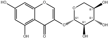 3,5,7-Trihydroxychromone 3-O-β-D-xylopyranoside 结构式