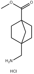 Bicyclo[2.2.1]heptane-1-carboxylic acid, 4-(aminomethyl)-, methyl ester, hydrochloride (1:1) 结构式