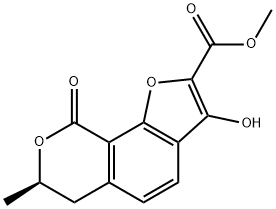 7H-Furo[3,2-h][2]benzopyran-2-carboxylic acid, 6,9-dihydro-3-hydroxy-7-methyl-9-oxo-, methyl ester, (7R)- 结构式