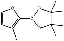 4,4,5,5-四甲基-2-(3-甲基呋喃-2-基)-1,3,2-二氧硼杂环戊烷 结构式