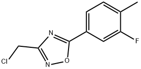 1,2,4-Oxadiazole, 3-(chloromethyl)-5-(3-fluoro-4-methylphenyl)- 结构式