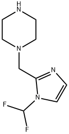 1-{[1-(difluoromethyl)-1H-imidazol-2-yl]methyl}piperazine 结构式