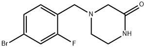 4-[(4-溴-2-氟苯基)甲基]哌嗪-2-酮 结构式