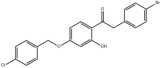 JR-7010, 1-(4-(4-Chlorobenzyloxy)-2-hydroxyphenyl)-2-(4-bromophenyl)ethanone, 97% 结构式