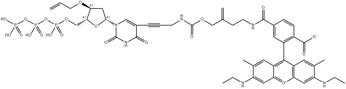 3′-O-ALLYL-DUTP-ALLYL-R6G 结构式