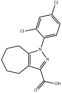 1-(2,4-二氯苯基)-1H,4H,5H,6H,7H,8H-环庚[C]吡唑-3-羧酸 结构式