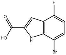 7-溴-4-氟-1H-吲哚-2-羧酸 结构式