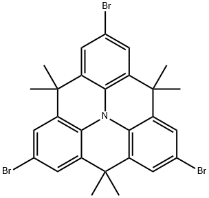 2,6,10-tribromo-4,4,8,8,12,12-hexamethyl-8,12-dihydro-4H-benzo[1,9]quinolizino[3,4,5,6,7-defg]acridine 结构式