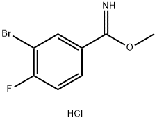 Benzenecarboximidic acid, 3-bromo-4-fluoro-, methyl ester, hydrochloride (1:1) 结构式
