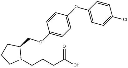 (S)-4-(2 - ((4-(4-氯苯氧基)苯氧基)甲基)吡咯烷-1-基)丁酸 结构式