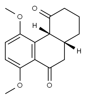 4,9(1H,4aH)-Phenanthrenedione, 2,3,10,10a-tetrahydro-5,8-dimethoxy-, cis- (9CI) 结构式