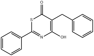 6H-1,3-Thiazin-6-one, 4-hydroxy-2-phenyl-5-(phenylmethyl)- 结构式