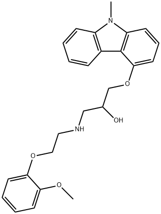 2-Propanol, 1-[[2-(2-methoxyphenoxy)ethyl]amino]-3-[(9-methyl-9H-carbazol-4-yl)oxy]- 结构式