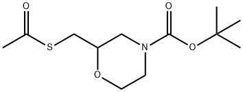 4-Morpholinecarboxylic acid, 2-[(acetylthio)methyl]-, 1,1-dimethylethyl ester 结构式