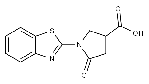 3-Pyrrolidinecarboxylic acid, 1-(2-benzothiazolyl)-5-oxo- 结构式