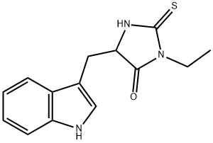 3-ethyl-5-(1H-indol-3-ylmethyl)-2-sulfanylideneimidazolidin-4-one 结构式