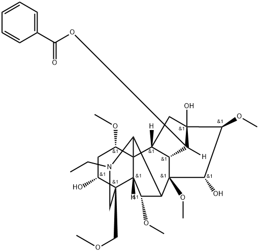 14-Benzoyl-8-O-methylaconine 结构式
