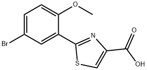 2-(5-溴-2-甲氧基苯基)-1,3-噻唑-4-羧酸 结构式