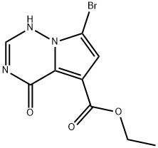 7-溴-4-羟基吡咯并[2,1-F][1,2,4]三嗪-5-甲酸乙酯 结构式