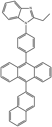 1-[4-(10-naphthyl-2-yl-9-anthracenyl)phenyl)-2-ethyl-1H-Benzimidazole 结构式