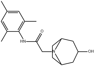 8-Azabicyclo[3.2.1]octane-8-acetamide, 3-hydroxy-N-(2,4,6-trimethylphenyl)- 结构式