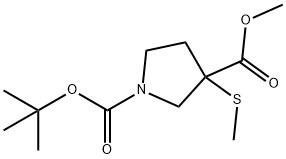 1-tert-Butyl 3-methyl 3-(methylthio)pyrrolidine-1,3-dicarboxylate 结构式