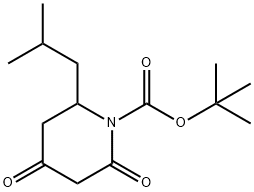 1-Piperidinecarboxylic acid, 2-(2-methylpropyl)-4,6-dioxo-, 1,1-dimethylethyl ester 结构式