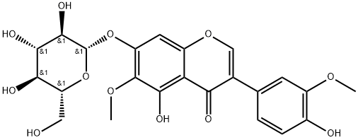 鸢尾甲黄素A-7-O-葡萄糖苷 结构式