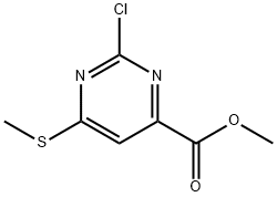 4-PYRIMIDINECARBOXYLIC ACID, 2-CHLORO-6-(METHYLTHIO)-, METHYL ESTER 结构式