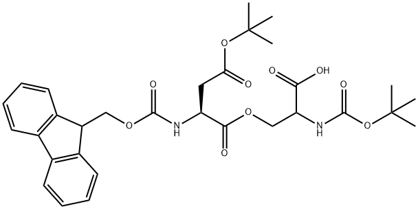 (Tert-Butoxy)Carbonyl L-Ser((9H-Fluoren-9-yl)MethOxy]Carbonyl Asp(OtBu))-OH 结构式