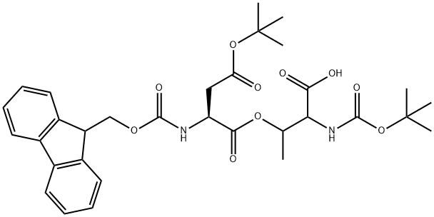 (Tert-Butoxy)Carbonyl Thr((9H-Fluoren-9-yl)MethOxy]Carbonyl Asp(OtBu))-OH 结构式