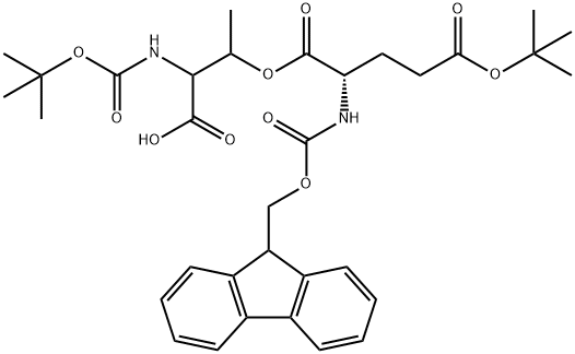 (Tert-Butoxy)Carbonyl Thr((9H-Fluoren-9-yl)MethOxy]Carbonyl Glu(OtBu))-OH 结构式