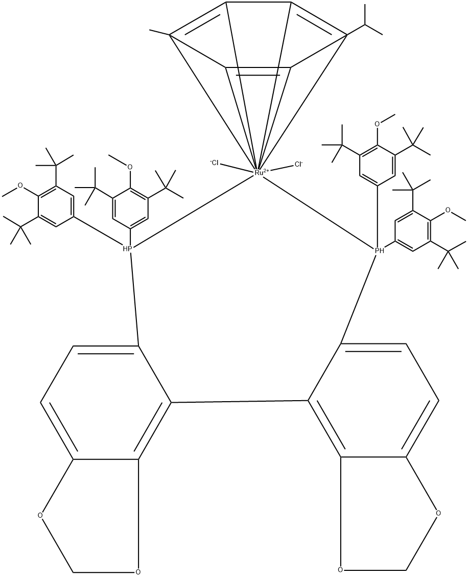 (R)-RUCL[(P-异丙基甲苯)(DTBM-SEGPHOS)]CL 结构式