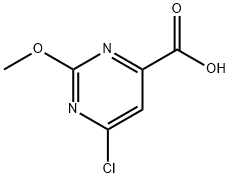 6-氯-2-甲氧基嘧啶-4-羧酸 结构式