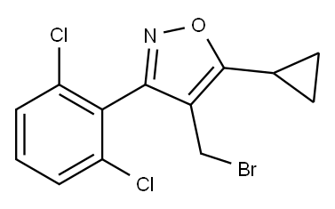 4-(溴甲基)-5-环丙基-3-(2,6-二氯苯基)异恶唑 结构式
