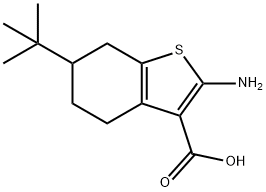 2-amino-6-tert-butyl-4,5,6,7-tetrahydrobenzo[b]thiophene-3-carboxylic acid 结构式