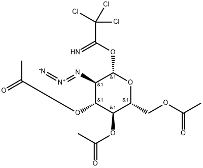 3,4,6-三-O-乙酰基-2-叠氮基-2-脱氧-Β-D-吡喃葡萄糖基三氯乙酰亚胺 结构式