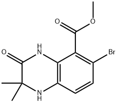 Methyl 6-bromo-2,2-dimethyl-3-oxo-1,2,3,4-tetrahydroquinoxaline-5-carboxylate 结构式