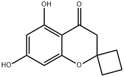 5,7-Dihydroxyspiro[chroman-2,1'-cyclobutan]-4-one 结构式