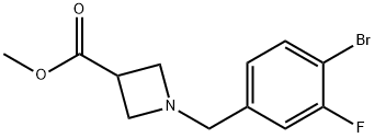 3-Azetidinecarboxylic acid, 1-[(4-bromo-3-fluorophenyl)methyl]-, methyl ester 结构式