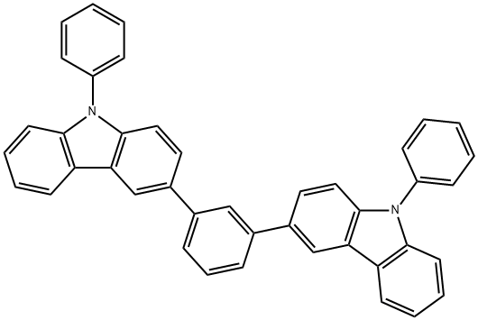 9H-Carbazole, 3,3'-(1,3-phenylene)bis[9-phenyl- 结构式